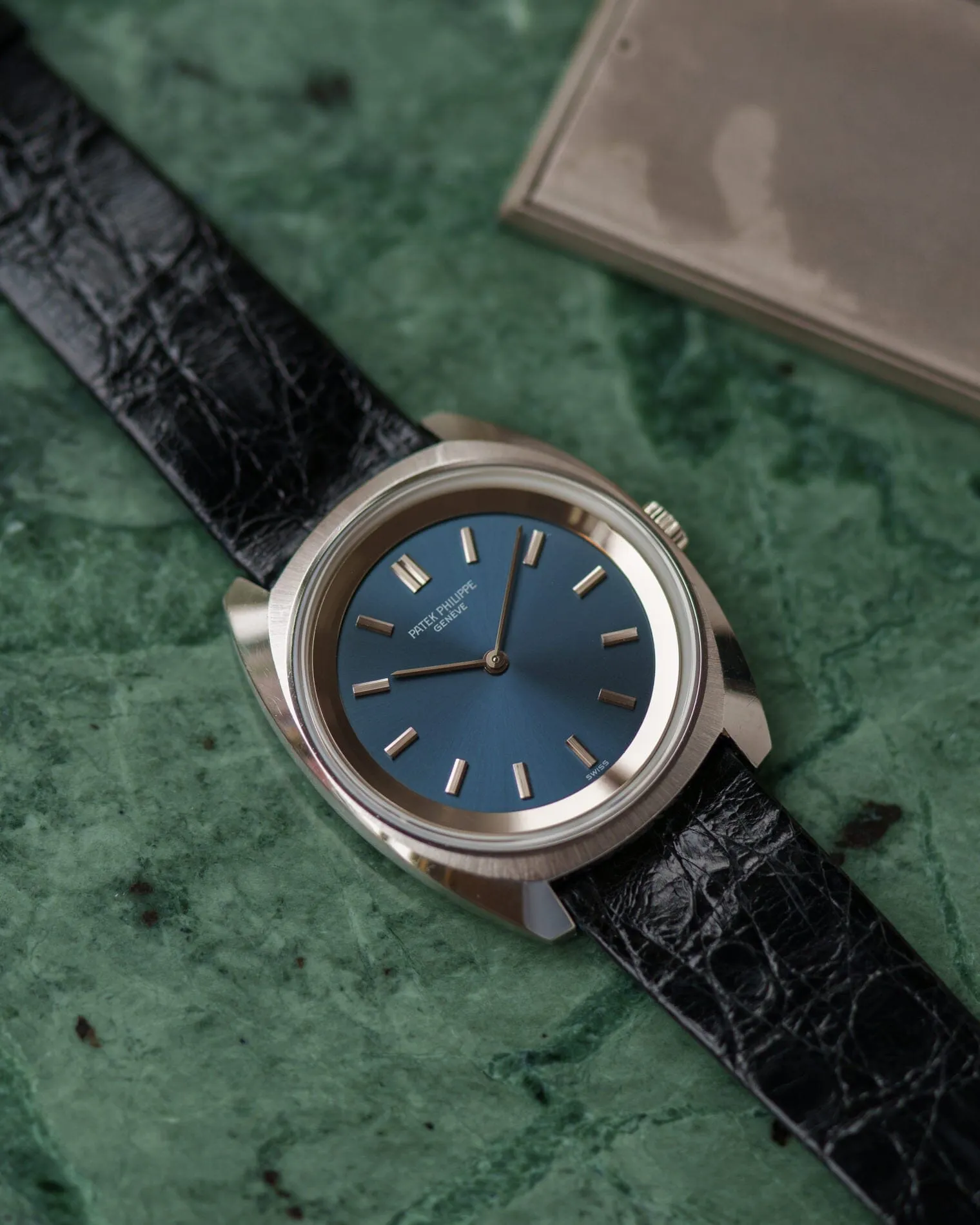 Patek Philippe カラトラバ 3579 スティール ブルーダイアル 修理明細書付き