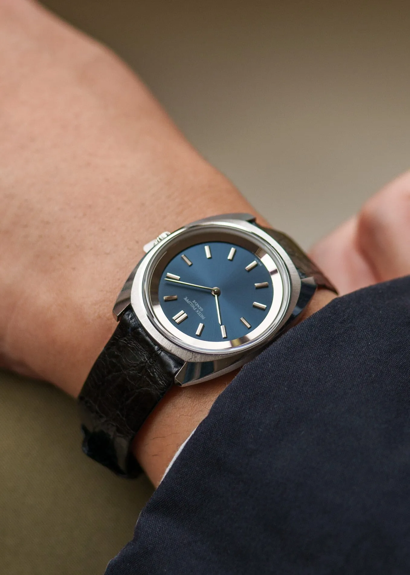 Patek Philippe カラトラバ 3579 スティール ブルーダイアル 修理明細書付き
