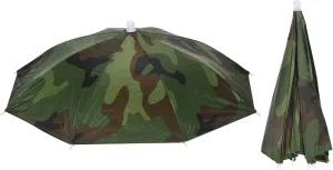 PATIKIL Umbrella Hat, 2 Pack 20 Inch Folding Sun Rain Cap Hands Free Fishing Umbrella Hat for Golf Fishing Camping Outdoor, Camo
