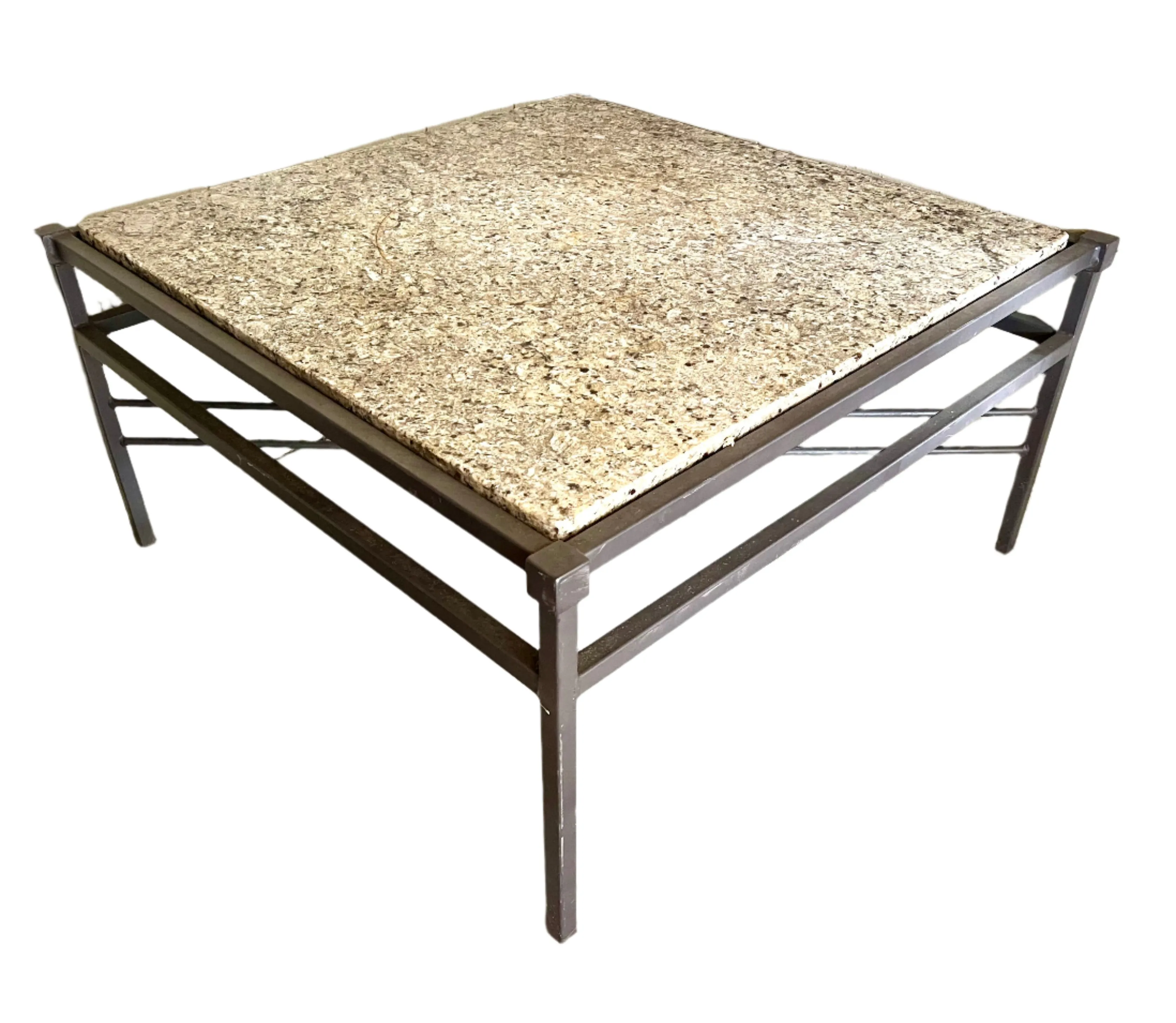 Pavilion Sunburst Aluminum and Granite Outdoor Coffee Table