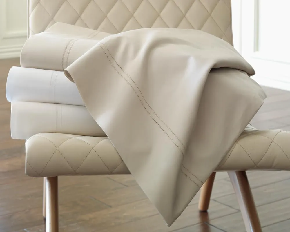 Peacock Alley Lyric Percale Duvet Covers - 500 Thread Count, Made in Italy, Luxury and Comfort - Full/Queen (Platinum)