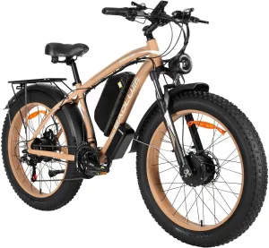 Peak 5000W Dual Motor Ebike for Adults, Electric Mountain Dirt Bicycle with 25Ah Battery & USB Port Electric Bike for Beach, Forest All-Terrain