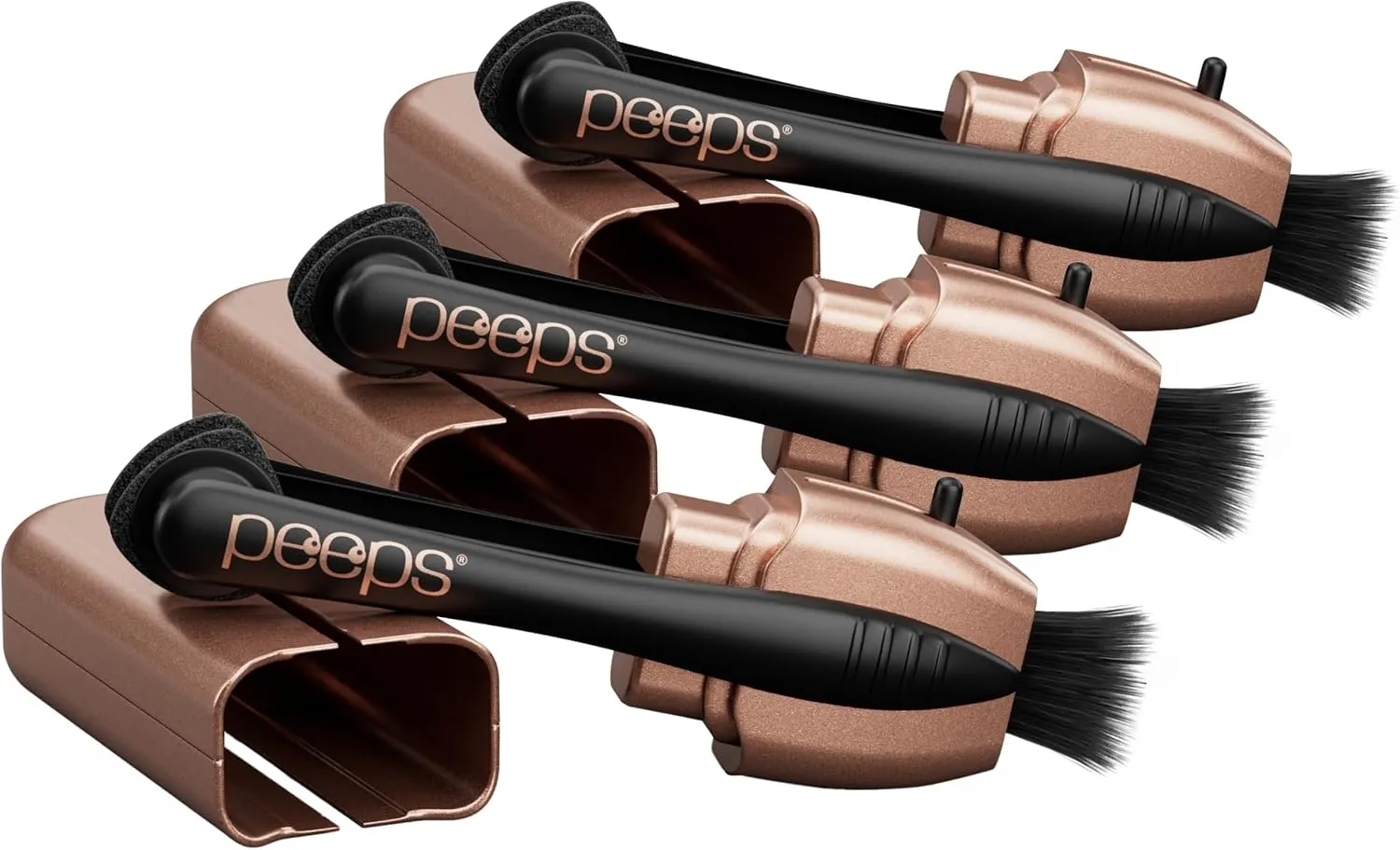Peeps Glasses Cleaner - for Eyeglasses, Reading Glasses, and More - Lens Cleaner with Carbon Microfiber Tech - Electroplated Rose Gold - 3 Count (Pack of 1)