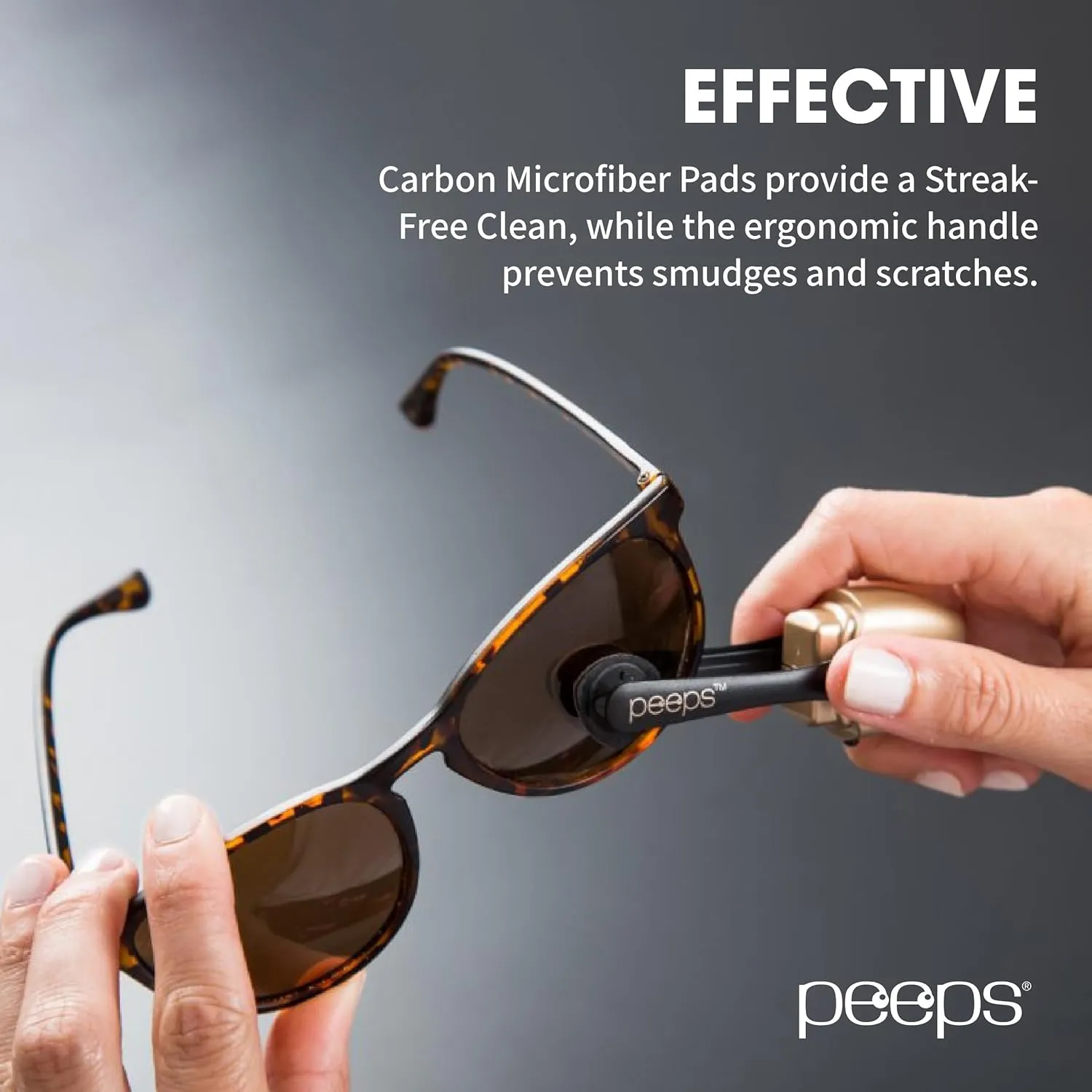 Peeps Glasses Cleaner - for Eyeglasses, Reading Glasses, and More - Lens Cleaner with Carbon Microfiber Tech - Electroplated Rose Gold - 3 Count (Pack of 1)