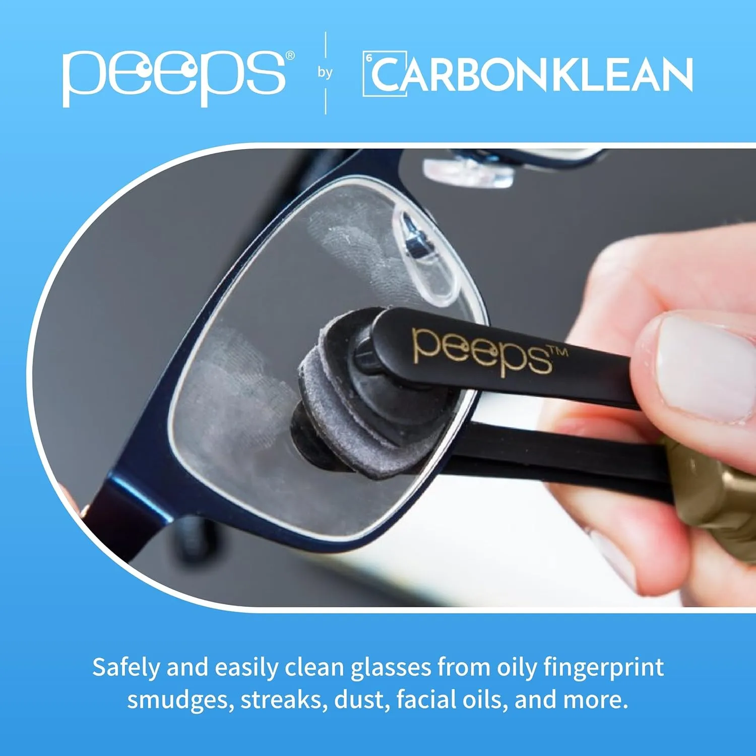 Peeps Glasses Cleaner - for Eyeglasses, Reading Glasses, and More - Lens Cleaner with Carbon Microfiber Tech - Electroplated Rose Gold - 3 Count (Pack of 1)