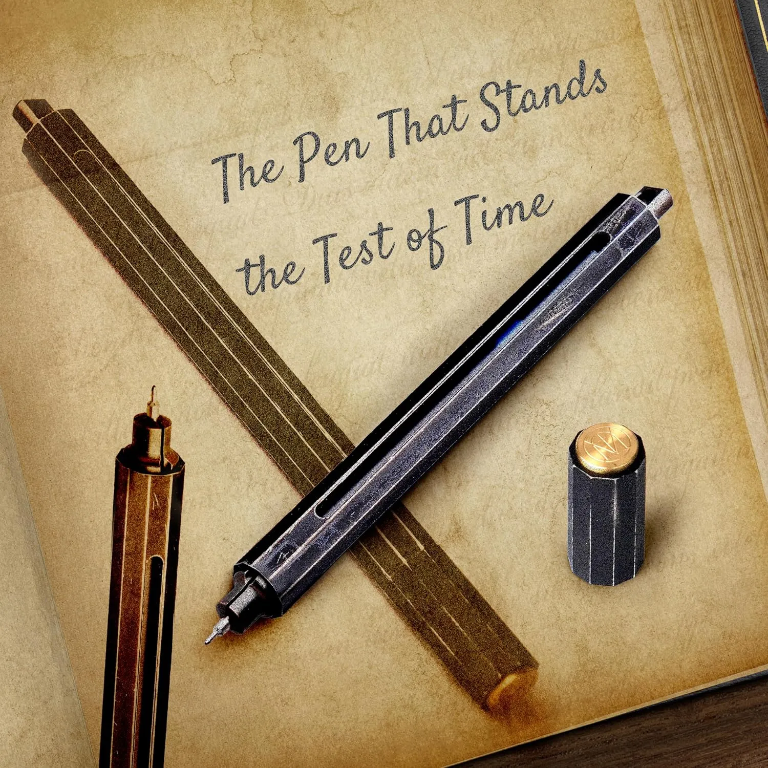 Pen C Mini, Durable Aluminum Alloy EDC Pen, with 100  Replacement Refills - Ballpoint, Rollerball, Gel. Auto-Adjusting Refillable Pen, Best Writing and Sketching Gift for Men and Women_Silver