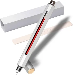 Pen C Mini, Durable Aluminum Alloy EDC Pen, with 100  Replacement Refills - Ballpoint, Rollerball, Gel. Auto-Adjusting Refillable Pen, Best Writing and Sketching Gift for Men and Women_Silver