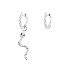 PENDIENTES ASIMÉTRICOS DE PLATA PITON