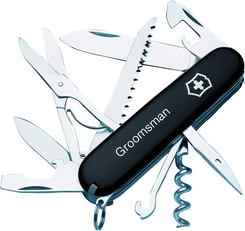 Personalized Huntsman Black Swiss Army Knife by Victorinox