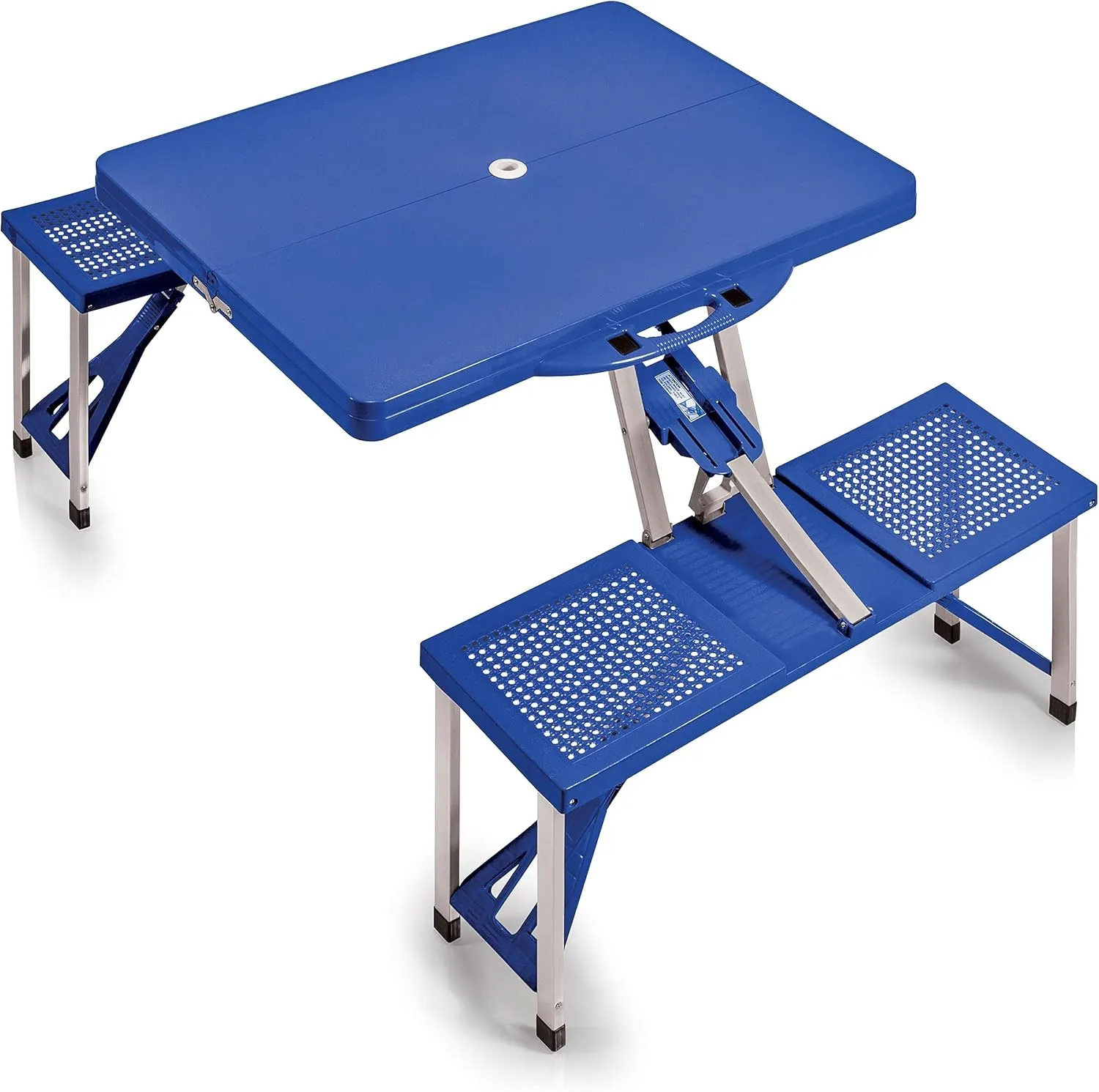 PICNIC TIME Folding Picnic Table, Camping Table, Outdoor Table with Umbrella Hole