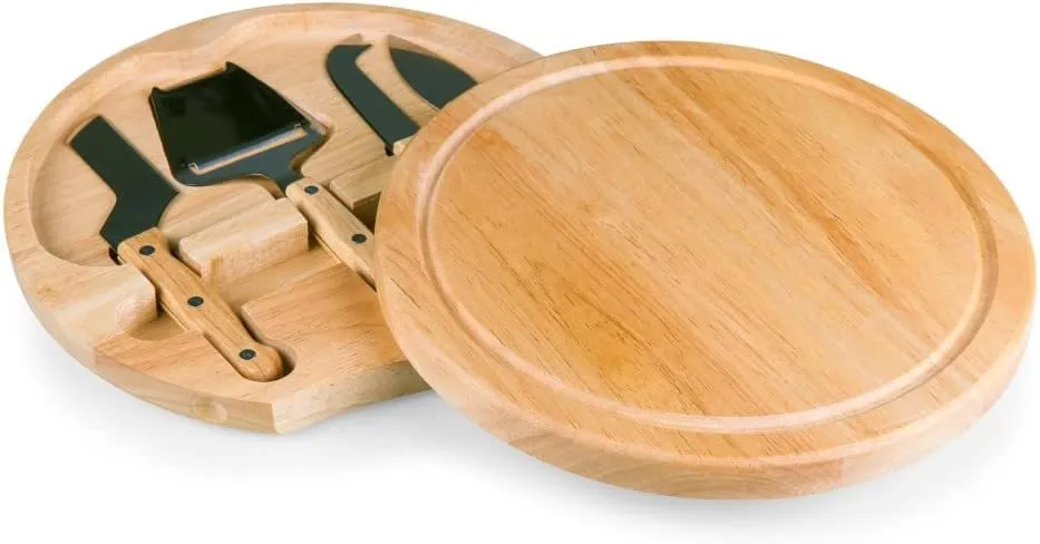 PICNIC TIME NCAA Circo Cheese Board and Knife Set - Charcuterie Board Set - Wood Cutting Board