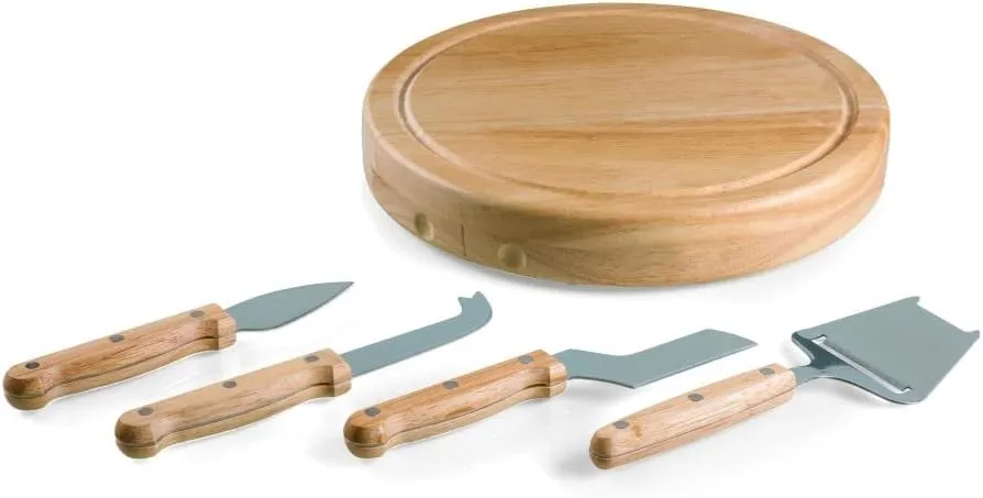 PICNIC TIME NCAA Circo Cheese Board and Knife Set - Charcuterie Board Set - Wood Cutting Board