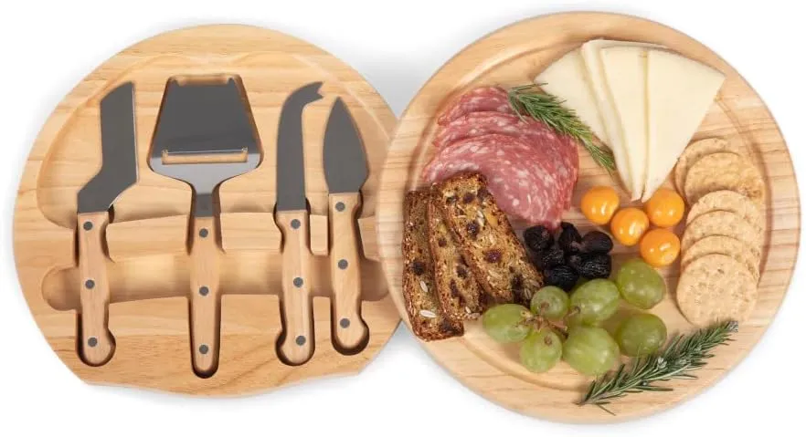 PICNIC TIME NCAA Circo Cheese Board and Knife Set - Charcuterie Board Set - Wood Cutting Board
