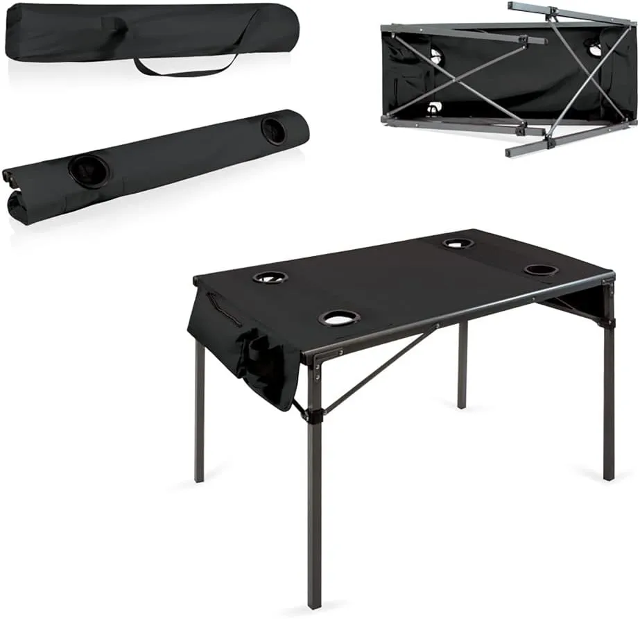 PICNIC TIME NCAA Unisex-Adult NCAA Travel Table Portable Folding Table, Camping Table, Outdoor Table with Carry Bag