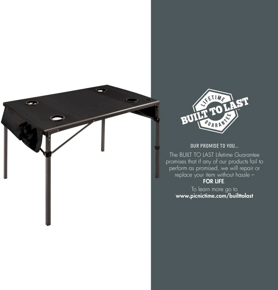 PICNIC TIME NCAA Unisex-Adult NCAA Travel Table Portable Folding Table, Camping Table, Outdoor Table with Carry Bag