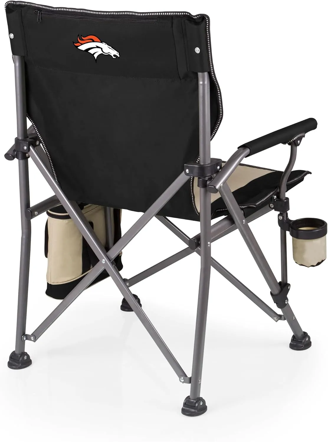 PICNIC TIME NFL Unisex-Adult NFL Outlander Folding Camping Chair with Cooler, Heavy Duty Beach Chair