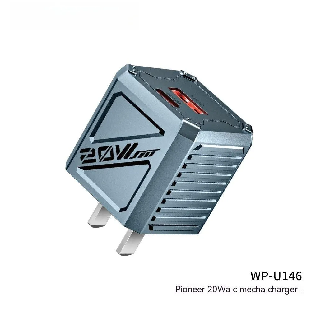 Portable 65W GaN Charger with Foldable Pins - Type-C Interface - Sleek Tarnish Finish