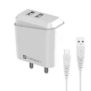 Portronics Adapto 42 C 2.4A Charger with Dual USB Port