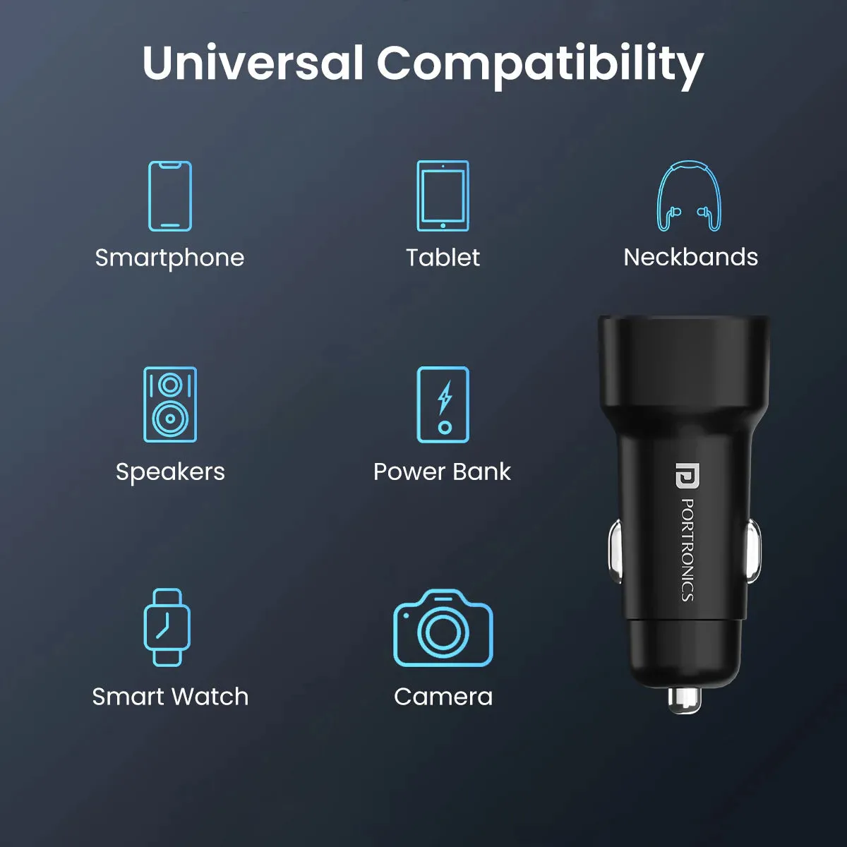Portronics: Dual USB Output Fast Car Charger