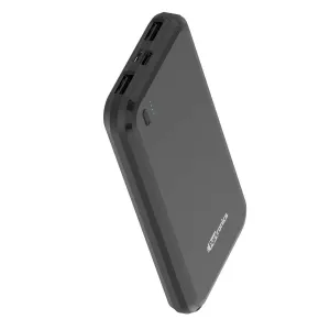 Portronics Power Brick 10 POR-1014, 10000mAh Power Bank with LED Indicator, 2.0A Dual Input (Type C   Micro USB) and Dual USB Output (2.1A   1.0A) for All Android and iOS Devices (Black)