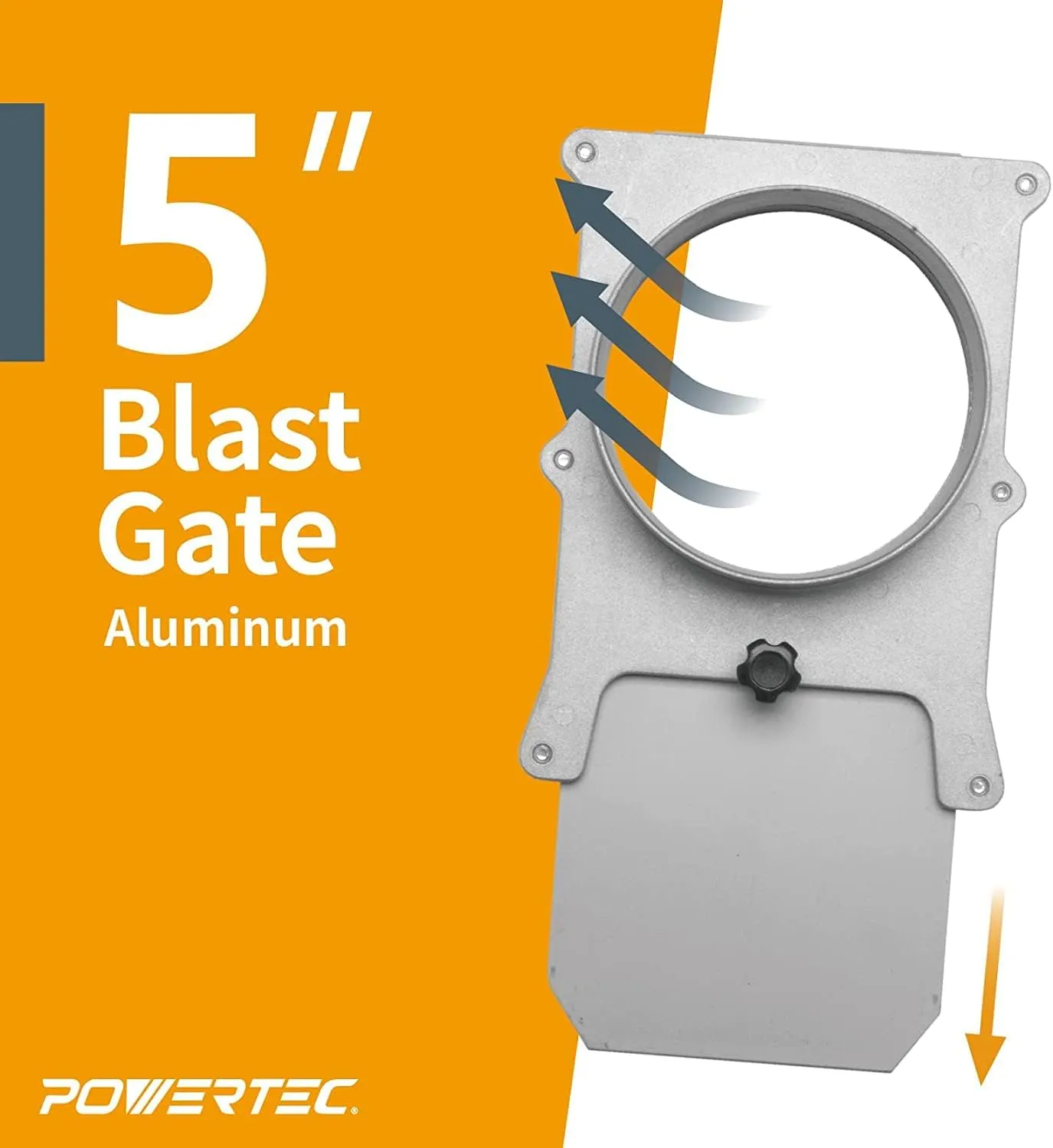 POWERTEC 70166V Blast Gate, 5", 1 PK