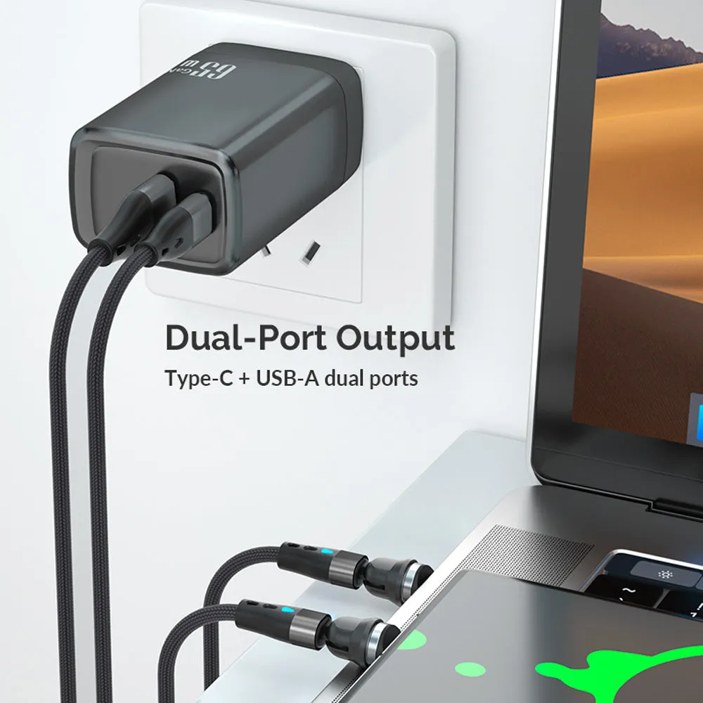PowR 65W Dual USB GaN Charger
