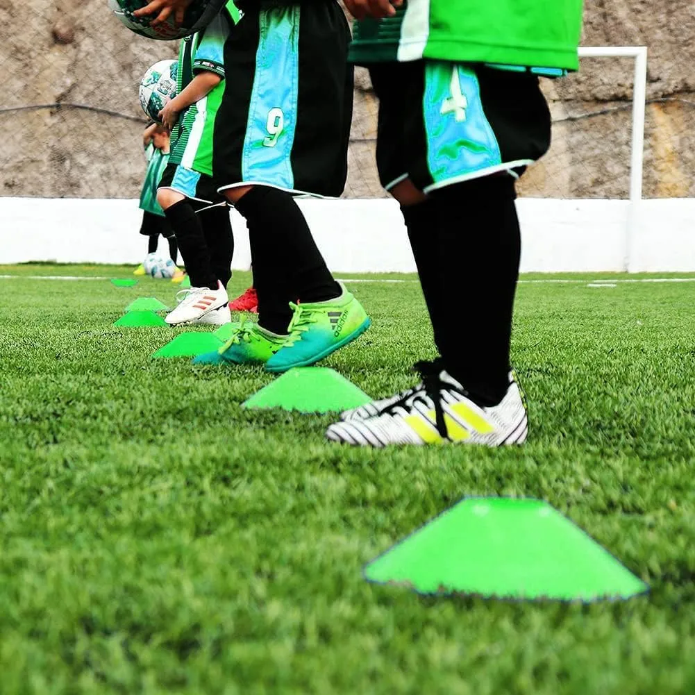 Pro Speed & Agility Training Set—Includes 12 Rung 20ft Adjustable Agility Ladder with Carrying Bag, 12 Disc Cones, 4 Steel Stakes, 1 Resistance Parachute, Use Equipment to Improve Footwork Any Sport
