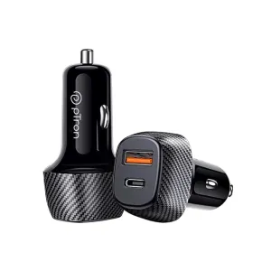 pTron Bullet Zip Mini 42.5W Car Charger Black