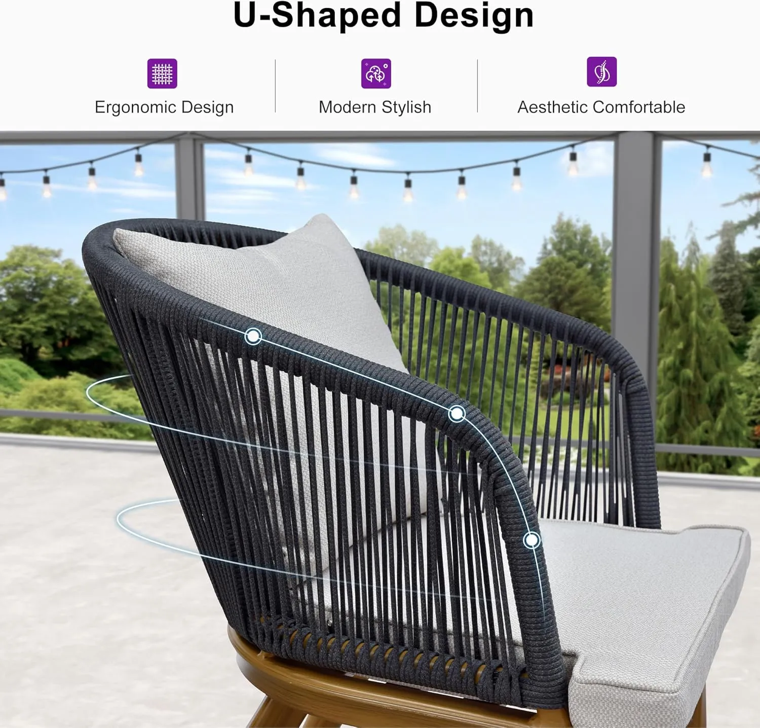 PURPLE LEAF 11 Pieces Patio Dining Set Wicker Outdoor Furniture Rectangular Table and Chairs Set for Garden Deck Teak-Finish Aluminum Frame Backyard Kitchen Set, Cushions and Pillows Included