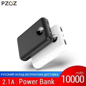 PZOZ Power Bank 10000mAh Dual USB Mobile Phone External Battery Fast Charge For iphone xiaomi mi Portable Charger mini PowerBank