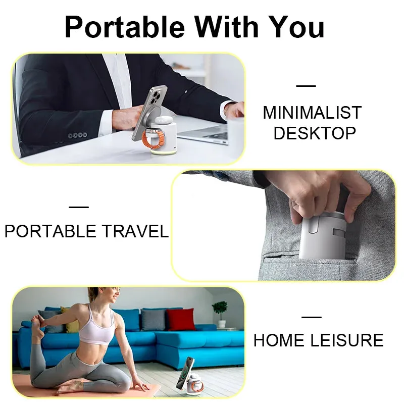 Qi2 Wireless Charger 3-in-1 Fast Charging Station Stand - Foldable Holder for iPhone, AirPods & Apple Watch
