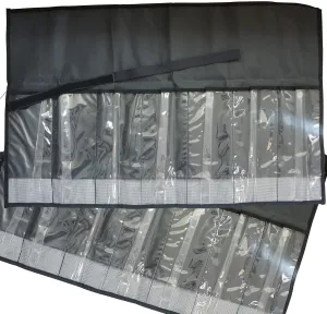 Qty 2 34" by 21" Fishing 7-Pocket Roll-up Trolling Tackle Storage Jig Lures Black Bags