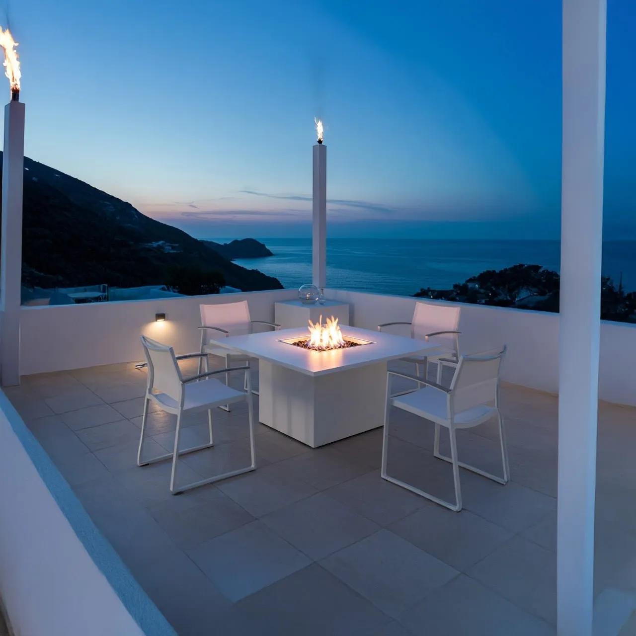Quad Dining Fire Table (Tabletop) - Aluminum