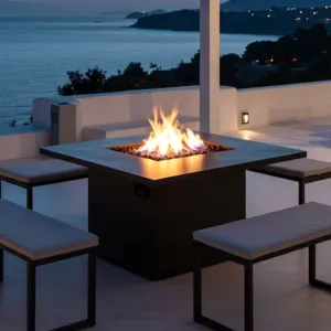 Quad Dining Fire Table (Tabletop) - Aluminum