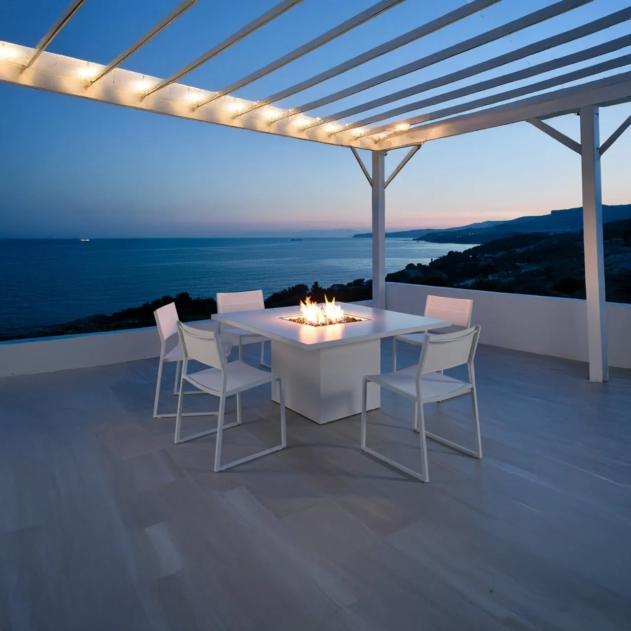 Quad Dining Fire Table (Tabletop) - Aluminum