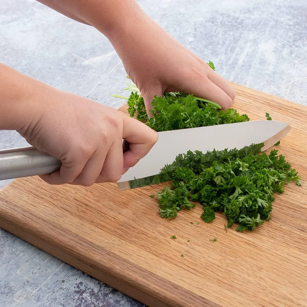 Rada Cutlery French Chef Knife (R131), 8.5" Stainless Steel Hollow Ground Blade, Made in USA, Silver Handle
