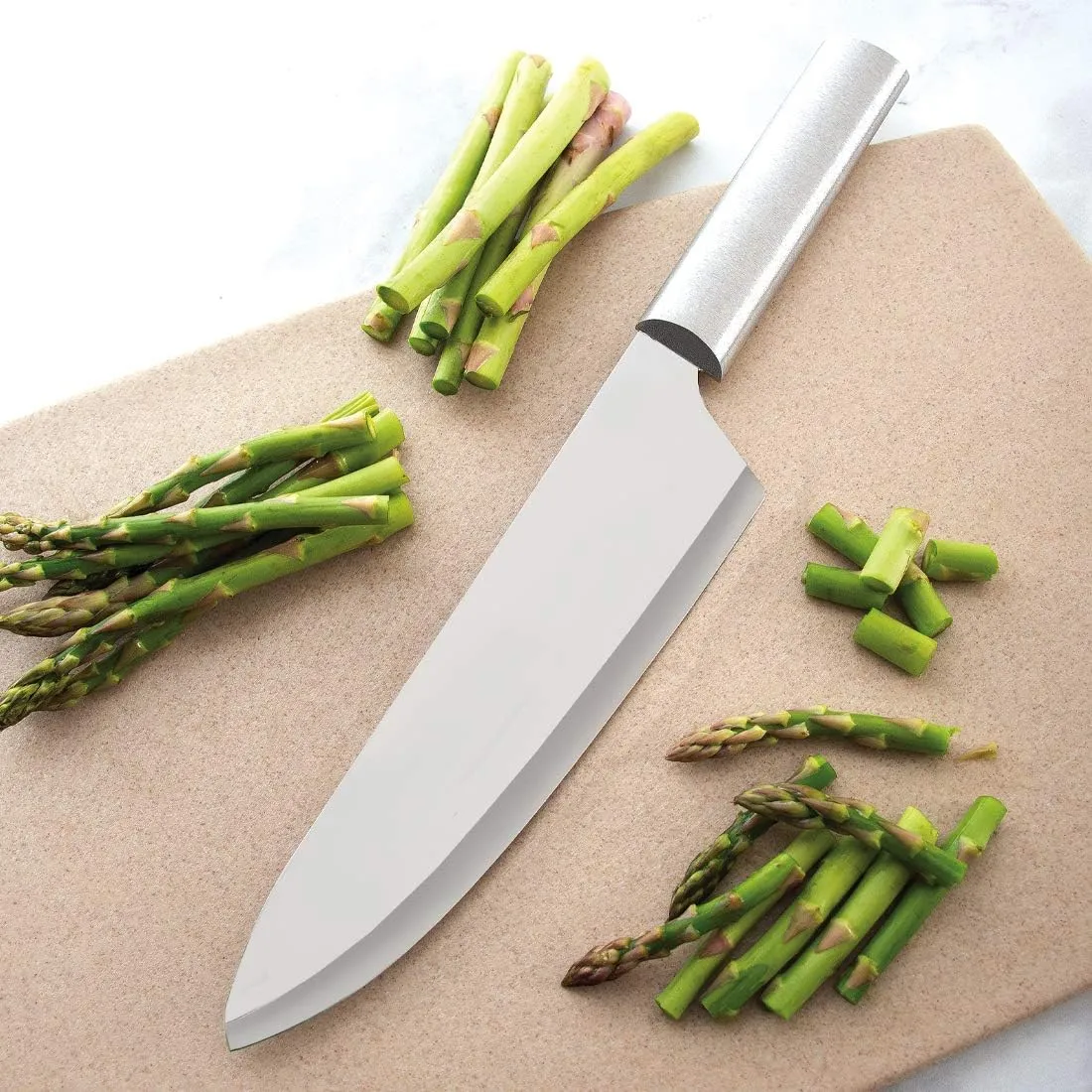 Rada Cutlery French Chef Knife (R131), 8.5" Stainless Steel Hollow Ground Blade, Made in USA, Silver Handle