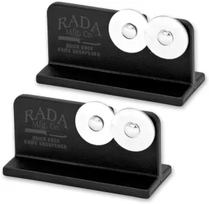 Rada Cutlery Quick Edge Knife Sharpener (R119), 3.5"x2", Stainless Steel Wheels, Made in USA. Pack of 2