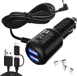 Radar Detector Power Cord,for Unide n Escr t Valentine Beltronics Passport Cobr a Whistler etc Radar Detector,with Dual USB Port Charger(6.5ft) (DC3.5)