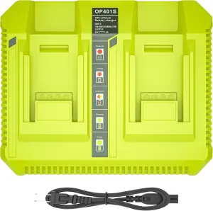 【Rapid!】 DMMNS OP401 Dual Rapid Charger Replacement for Ryobi 40V Battery Charger OP401 OP403 OP404 OP406 OP406A,Compatible with All Ryobi 40V Battery