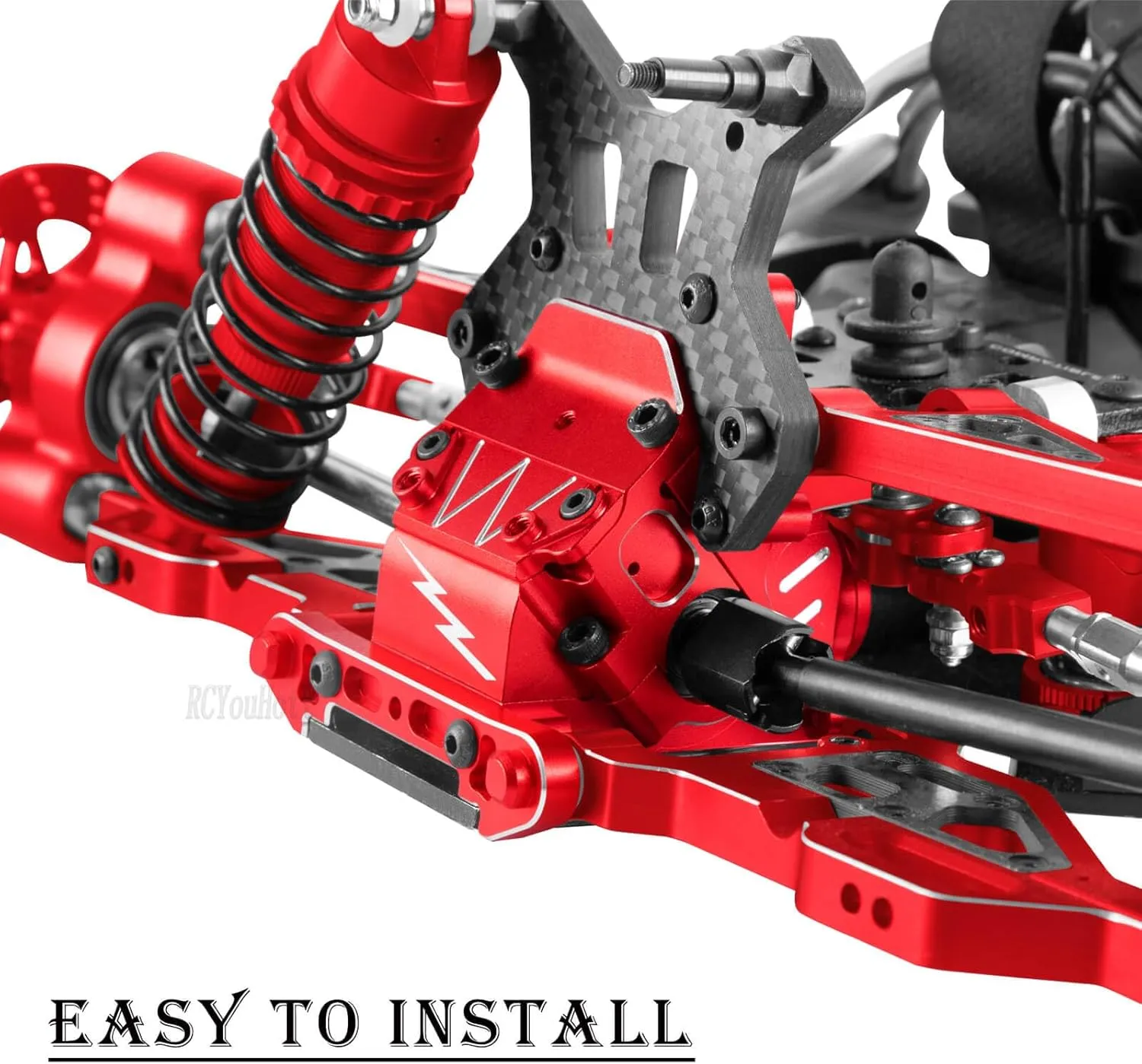 RC Diff Gear 43T/10T,Aluminum Front&Rear Gearbox Case Upgrades Part for 1/8 Kraton,Outcast,Notorious,Talion 6s BLX/EXB,1/7 Big Rrock,Fireteam,Mojave 6s BLX,Case Gears Hops Up,Red