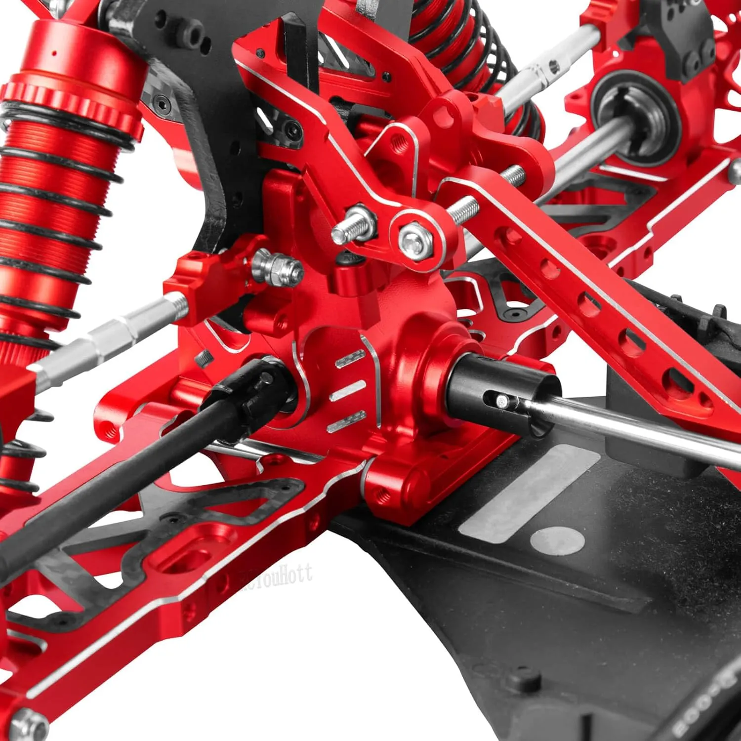 RC Diff Gear 43T/10T,Aluminum Front&Rear Gearbox Case Upgrades Part for 1/8 Kraton,Outcast,Notorious,Talion 6s BLX/EXB,1/7 Big Rrock,Fireteam,Mojave 6s BLX,Case Gears Hops Up,Red