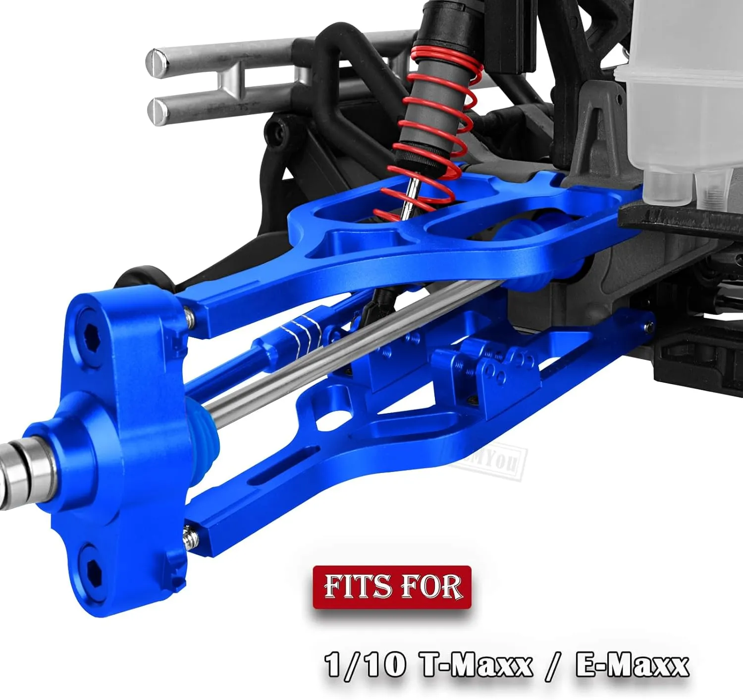 RC Upgrades Part for 1/10 T-Maxx/E-Maxx,Aluminum Suspension Arms & Steering Block Knuckle Arm w/Rubber Shielded Bearing & Shock Tower & Steering Bellcranks Servo Saver,Navy Blue