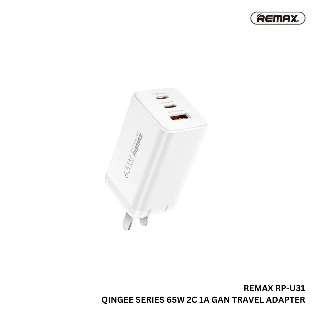REMAX - RP-U31 Qingee Series PD QC GAN Charger ( 65W ) - White