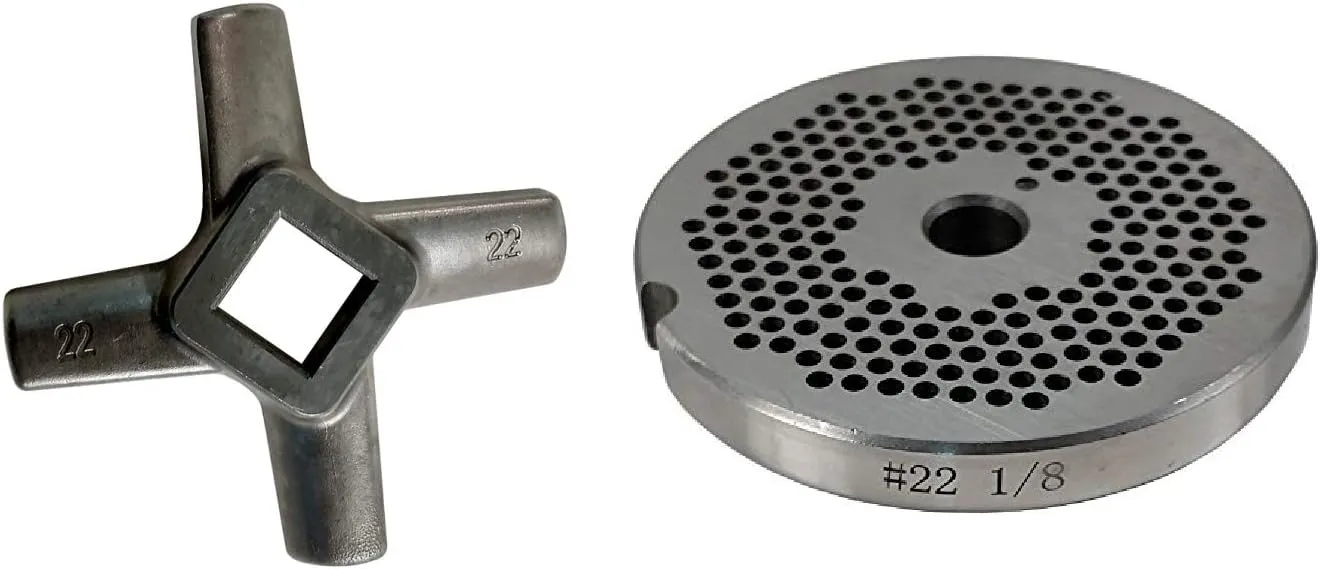 Rental Knives Reversible Meat Grinder Plate - Cozzini Cutlery Imports (#22-1/8 Inch plate with Grinder Knife)