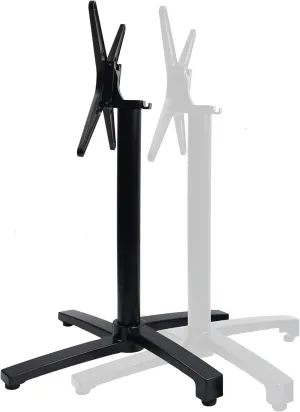 Restaurant X-Table Base (28") with Flip Top Mechanism - Aluminum, Folding Multi-Purpose, Nesting Storage, Dining Height (Black)