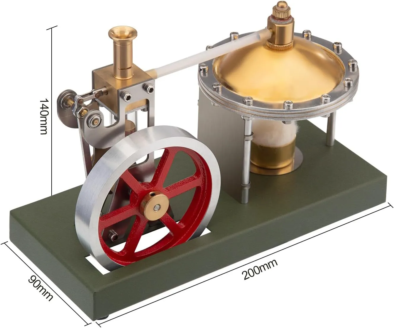 Retro Steam Engine Model, V-01 Vertical Steam Engine Model Kit with Spherical Boiler for Physical Science Experiment Display