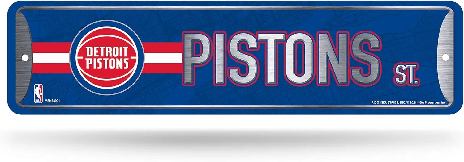 Rico Industries NBA Metal Street Sign Metal Street Sign 4" x 15" Home Décor - Bedroom - Office - Man Cave