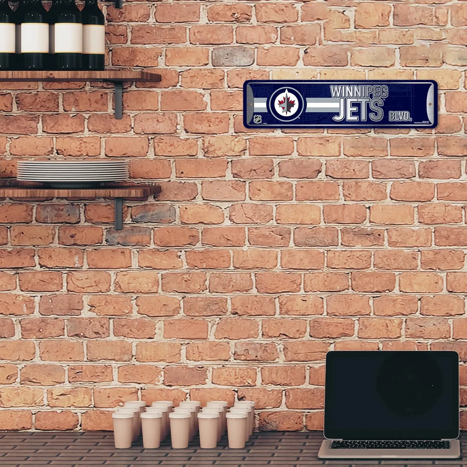 Rico Industries NHL Colorado Metal Street Sign Metal Street Sign 4" x 15" Home Décor - Bedroom - Office - Man Cave