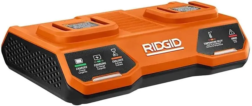 RIDGID 18V Dual Port Simultaneous Charger AC86095 (Bulk Packaged)